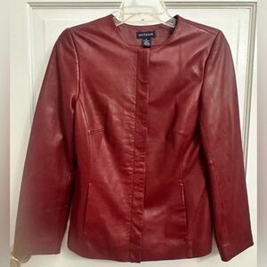 Ann Taylor Red Leather Jacket